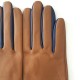 Leather gloves of lamb biscuit blue berry "COLOMBE".
