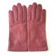 Gants en cuir d'agneau rose antique "CAPUCINE".