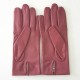 Gants en cuir d'agneau rose antique "CAPUCINE".