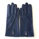 Gants en cuir d'agneau blue berry "CAPUCINE".