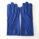 Gants en cuir d'agneau bleu gitane "CAPUCINE".