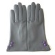 Leather gloves of lamb charcoal amethyst "CLEMENTINE"