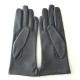 Leather gloves of lamb charcoal amethyst "CLEMENTINE"