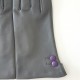 Leather gloves of lamb charcoal amethyst "CLEMENTINE"