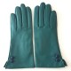 Gants en cuir d'agneau petrol damson "CLEMENTINE".