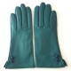 Leather gloves of lamb petrol damson "CLEMENTINE"