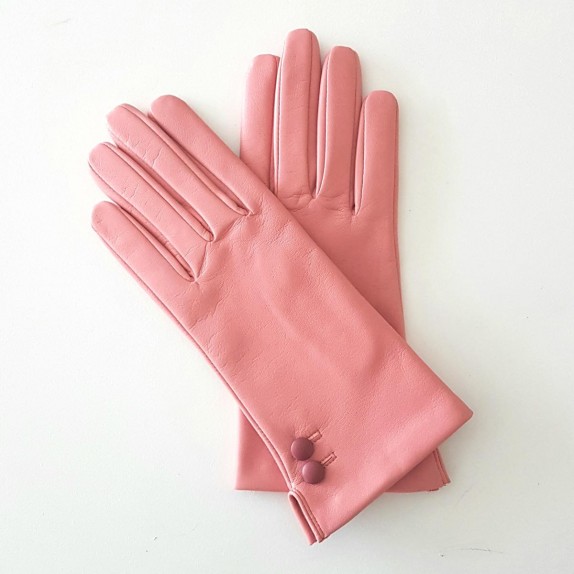 Gants en cuir d'agneau blossom rose antique "CLEMENTINE".