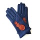 Gants en cuir d'agneau blue berry cognac " BOLLA".