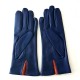 Gants en cuir d'agneau blue berry cognac " BOLLA".