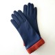 Leather gloves of lamb blue berry chilly " ONDA ".