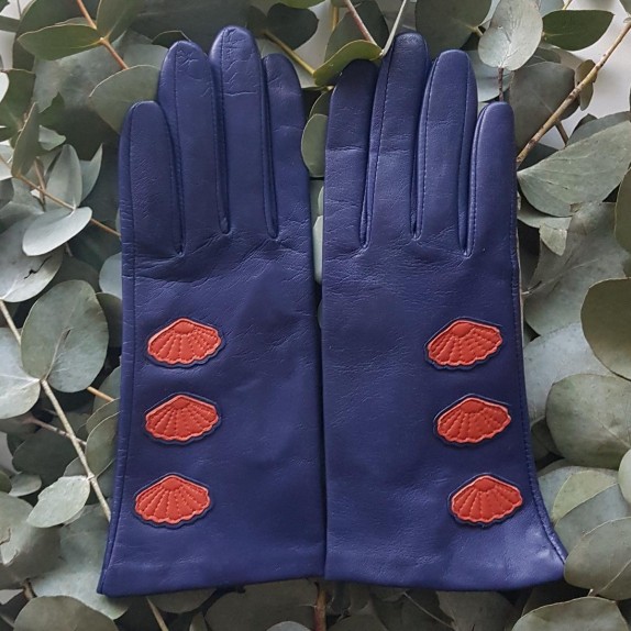 Gants en cuir d'agneau blue berry chilly " COAJA".