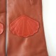 Gants en cuir d'agneau cognac chilly " CONCHA ".