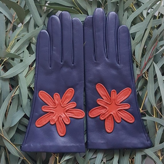 Gants en cuir d'agneau blue berry chilly "STELO".