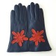 Gants en cuir d'agneau blue berry chilly "STELO".