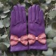 Leather Gloves of lamb améthyst rose antique blossom "SOFIA.