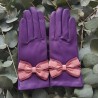 Gants en cuir d'agneau amethyste rose antique blossom "SOFIA".