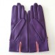 Leather Gloves of lamb améthyst rose antique blossom "SOFIA.