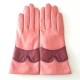 Leather Gloves of lamb blossom rose antique améthyst "LEA".