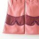 Leather Gloves of lamb blossom rose antique améthyst "LEA".