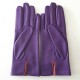 Leather Gloves of lamb améthyst rose antique blossom "ANNA".
