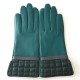 Gants en cuir d'agneau petrol charcoal evergreen "LUCE".