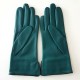 Leather gloves of lamb petrol charcoal evergreen "LUCE".