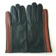 Gants en cuir d'agneau noir cognac tobacco "AKANO".