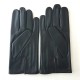 Leather gloves of lamb black cognac tobacco "AKANO".