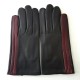 Gants en cuir d'agneau marron rouge "AKANO".