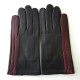 Leather gloves of lamb brown red "AKANO".