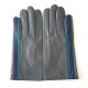 Leather gloves of lamb charcoal blue berry petrol "AKANO".