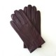 Leather gloves of lamb burgundy "STEEVE".
