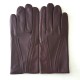 Gants en cuir d'agneau bordeaux "STEEVE".