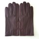 Leather gloves of lamb burgundy "STEEVE".