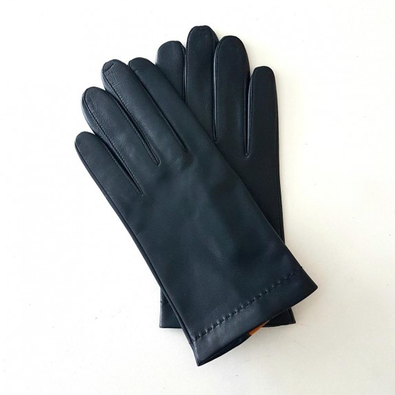 Leather gloves of lamb navy maize "MARTIN".