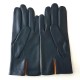 Gants en cuir d'agneau navy maïs "MARTIN".