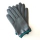 Leather gloves of lamb charcoal petrol "JACQUELINE".