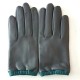Leather gloves of lamb charcoal petrol "JACQUELINE".