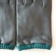 Leather gloves of lamb charcoal petrol "JACQUELINE".