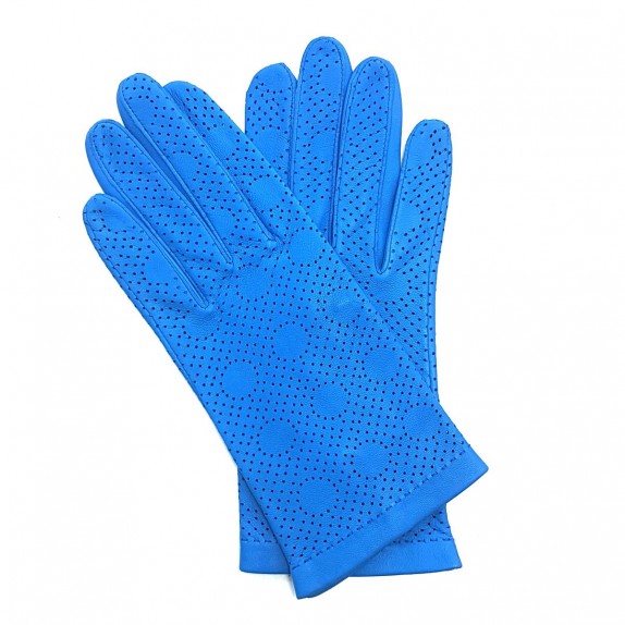 Gants en cuir d'agneau bleu de France "CARMELINA".