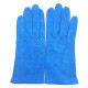 Gants en cuir d'agneau bleu de France "CARMELINA".