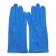 Leather gloves of lamb blue of France "CARMELINA".