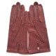 Gants en cuir d'agneau bordeaux "CARMELINE".