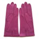 Leather gloves of lamb hot pink "CARMELINA".