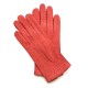 Leather Gloves of lamb vermilion "PATT".