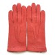 Leather Gloves of lamb vermilion "PATT".