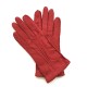 Gants en cuir de pécari rouge "PATT".