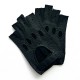 Leather mittens of peccary black "MARLENE".