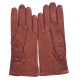 Gants en cuir d'agneau rouge foncé "GISELE".