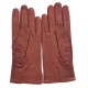 Leather gloves of dark red "GISELE"